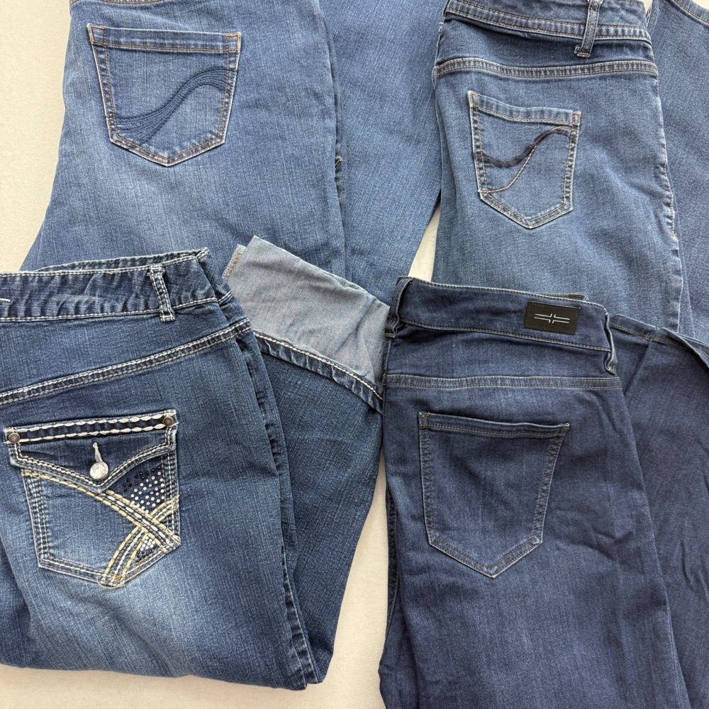 Lane Bryant Liverpool Denim Jeans 4Pc Bundle Women Size 16 Blue Bootcut Straight